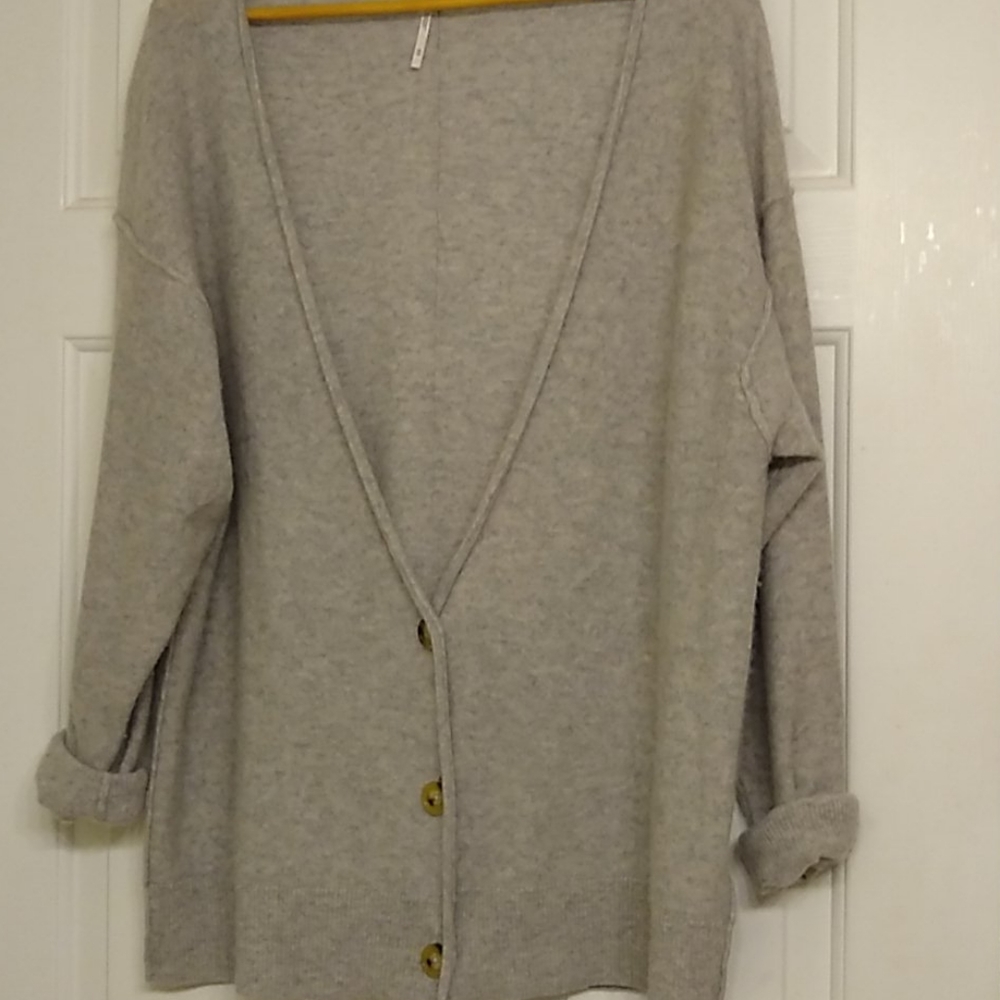 Free People cashmere oversized Boyfriend Cardigan